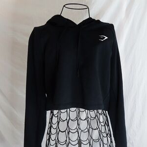 Black GymShark Cropped Hoodie